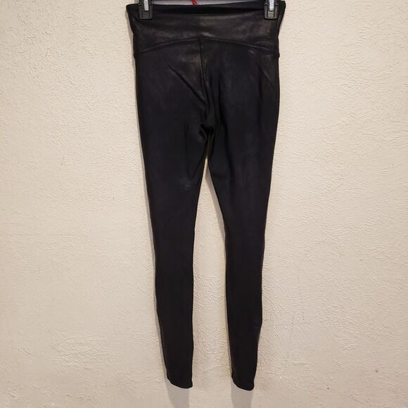 Spanx Womens Stretch Solid Mid-Rise Activewear Ankle Leggings Black Size M - Picture 6 of 7